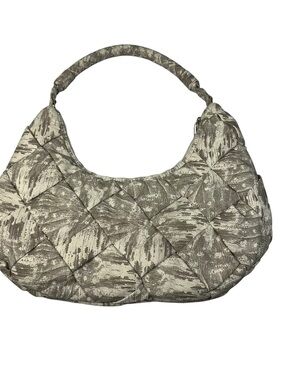 Jason Wu Dylan Woven Ivory Lizard Print Shoulder Bag Purse Handbag Nylon Preppy